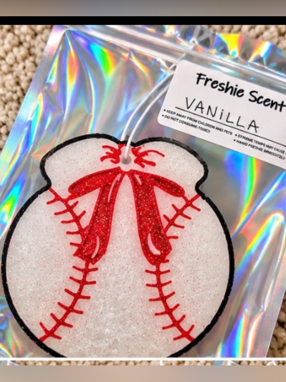 Vanilla Glitter Baseball Air Freshener